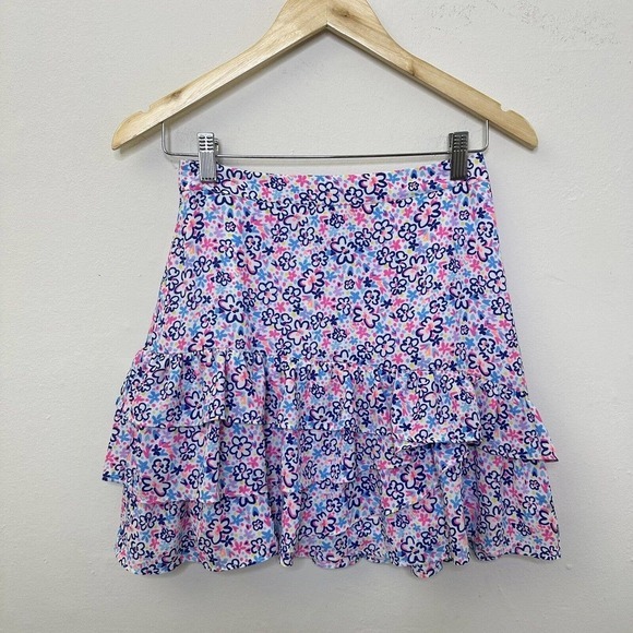 Lilly Pulitzer New Tilly Tiered Ruffle Skirt Multi Fun Sun Repeat Ditsy Skirt 00 - Picture 1 of 12